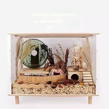 新品未使用　木製ケージ　ハリネズミ　ハムスター　小動物　爬虫類　両生類 Amazon | ハムスター用ケージ 小動物ケージ 脱出にくい 水槽